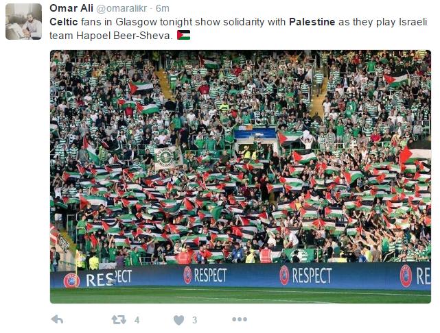 Celtic_navijaci_Twitter.jpg - Stotine palestinskih zastava među navijačima Celtica