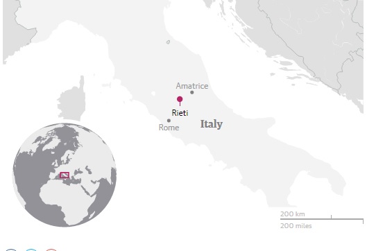 zemljotres_mapa_italija.jpg - Potres jačine 6,2 pogodio Italiju: Ima poginulih 