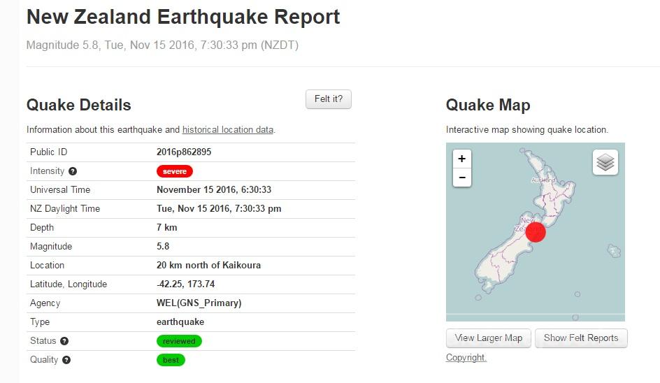 novi_zeland_potres_geonet_utorak.jpg - Novi snažan zemljotres na Novom Zelandu: Uzrokovano čak 100.000 klizišta