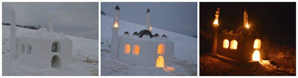 dzamija-snijeg.jpg - Kreativni Krajišnici napravili snježnu džamiju
