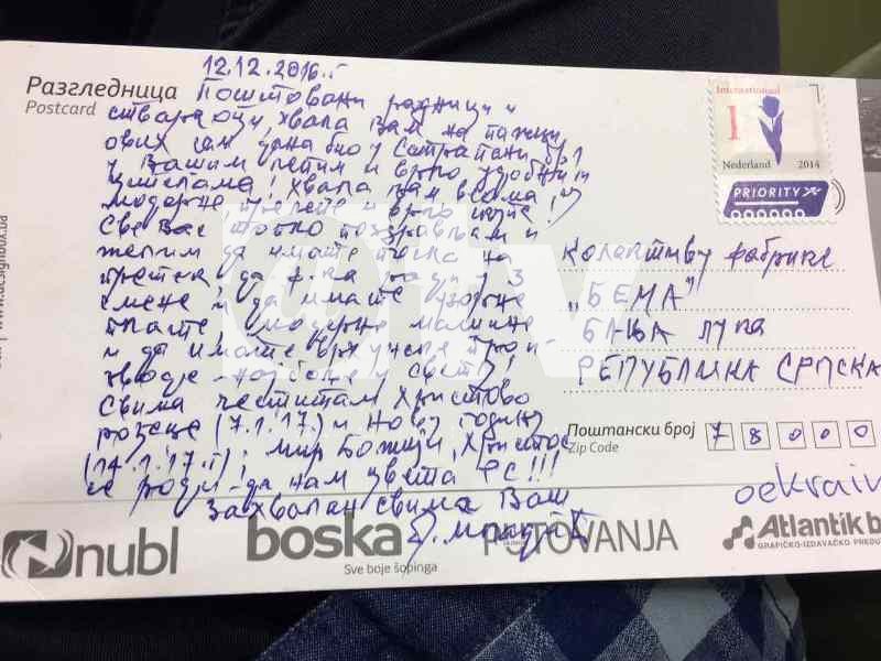 Ratko_Mladic_razglednica_RS_ATV.jpg - Stigla razglednica u RS od Ratka Mladića: Ovo je njegova poruka