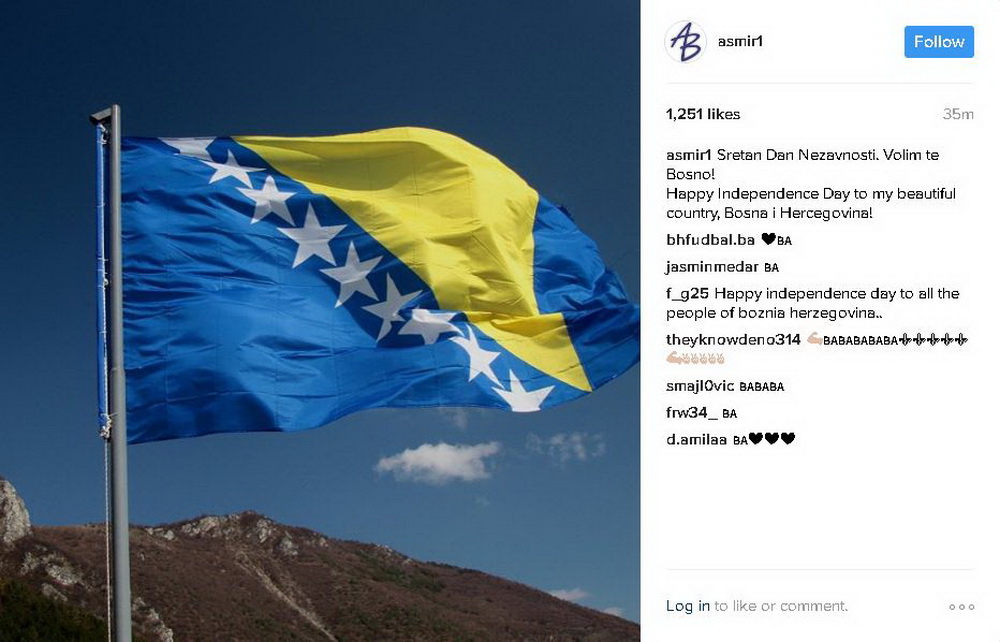 asmir_begovic_dan_nezavisnosti_twitter.JPG - Asmir Begović čestitao Dan nezavisnosti: Volim te Bosno!