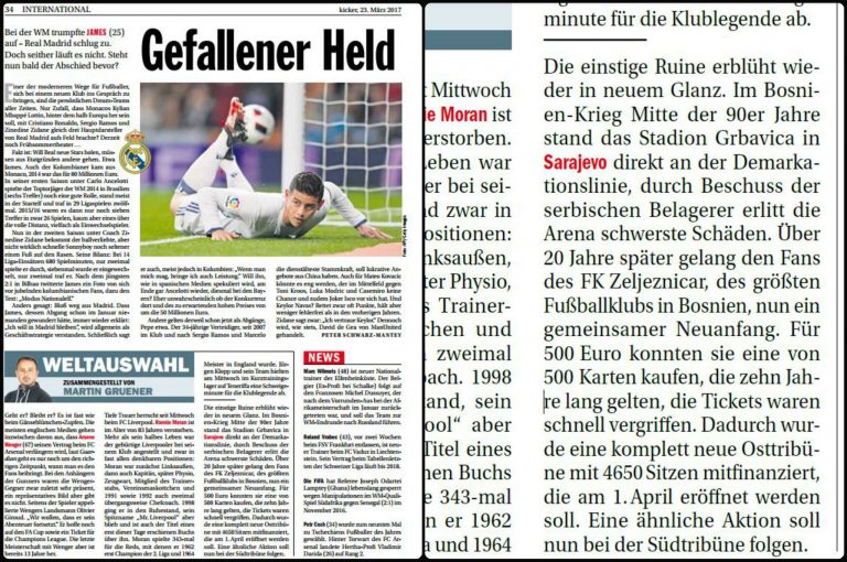 Kicker-FK-Zeljeznicar.jpg - Najveći njemački fudbalski magazin o jedinstvenoj priči izgradnje Grbavice