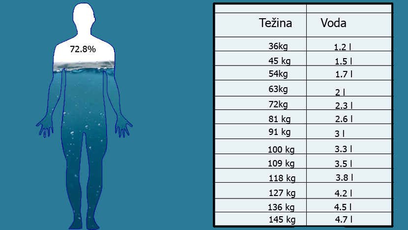 Voda_tabela_Telegraf.jpg - Na osnovu tjelesne težine: Koliko vode trebate unositi u organizam