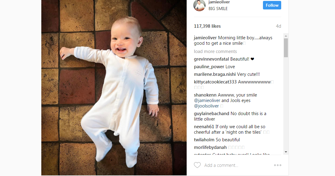 Instagram - Jamie Oliver objavio fotografiju sina, a onda je uslijedio ukor njegove majke