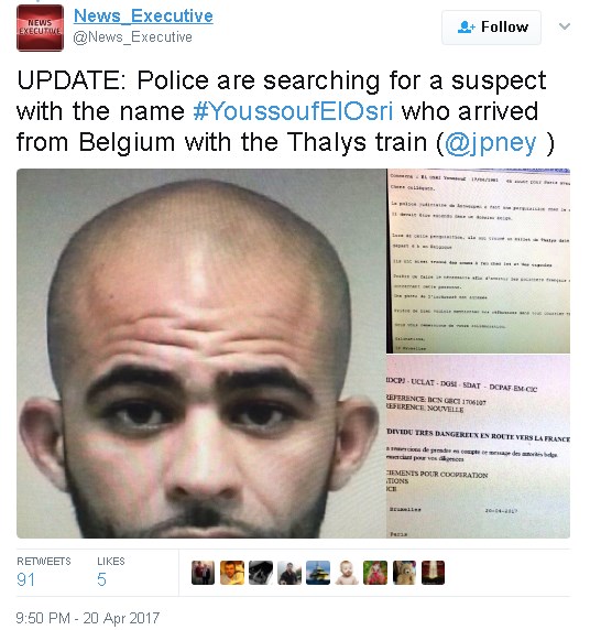napadac-francuska_twitter.jpg - Objavljen snimak napada u Parizu i fotografija napadača
