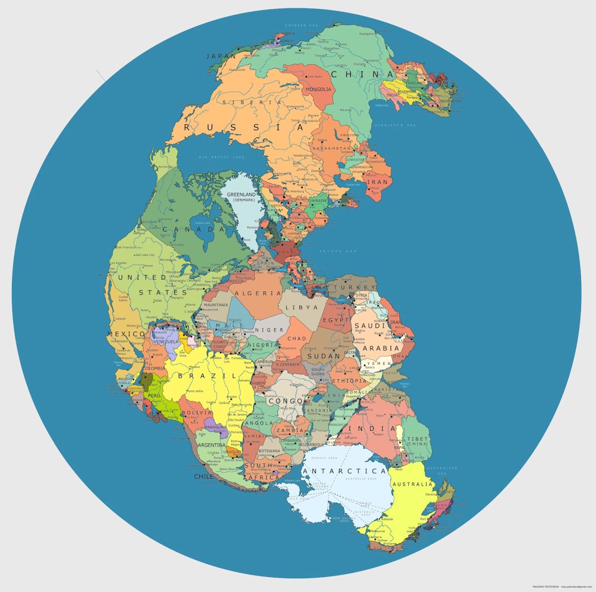 Izradio: Massimo Pietrobon - Objavljena mapa starog svijeta: Gdje se nalazila BiH prije više od 200 miliona godina