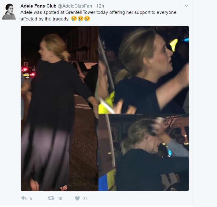Adele - Adele bila na ulici i nudila pomoć povrijeđenim u požaru