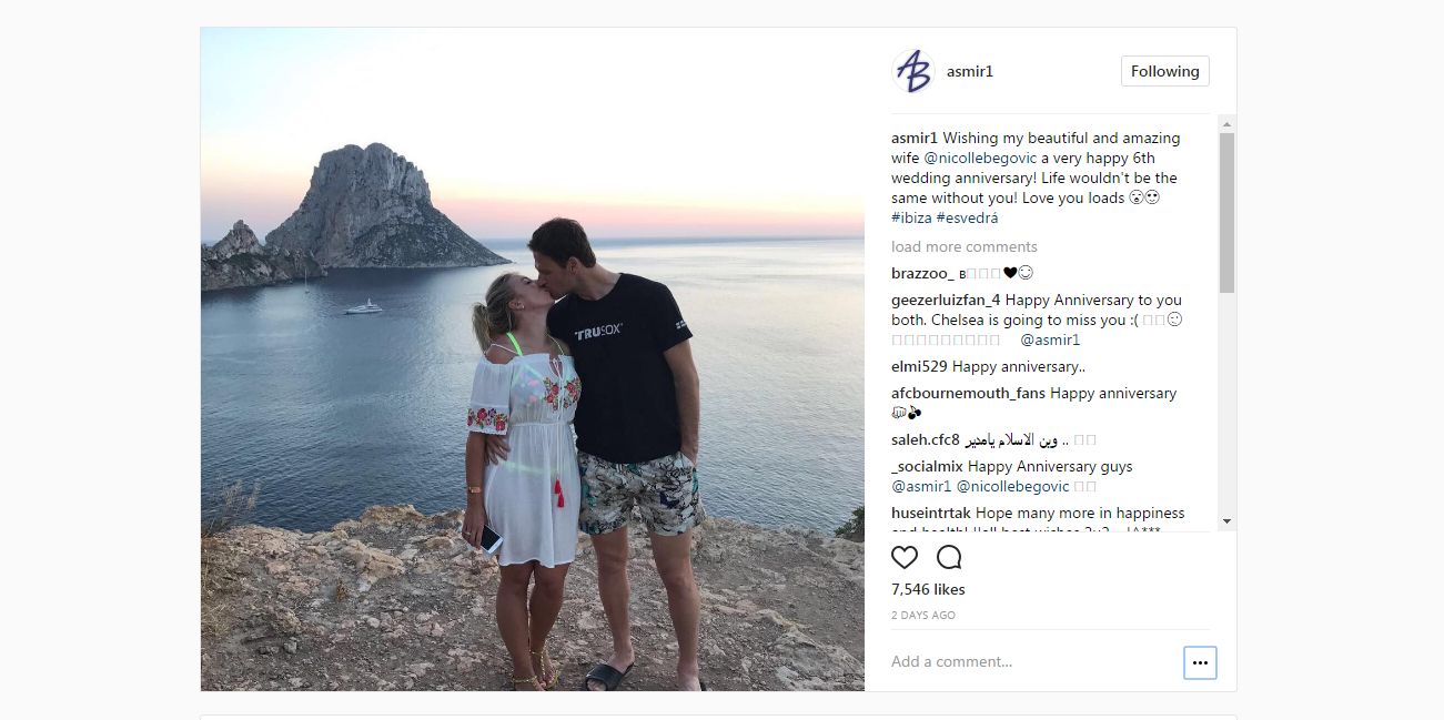 asmir_begovic_proslava_instagram1.jpg - Zmaj i ljubavnik: Asmir Begović proslavio godišnjicu braka sa suprugom