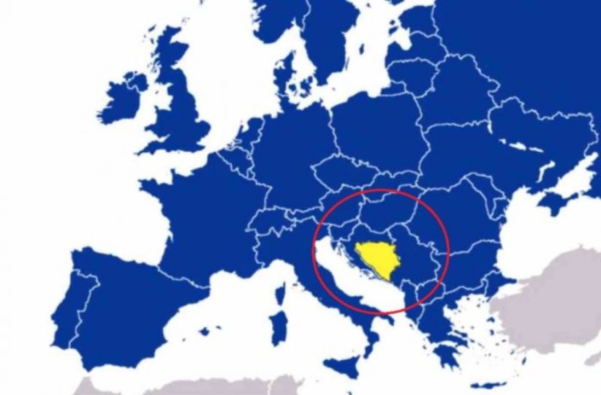 BiH na mapi Europe - undefined