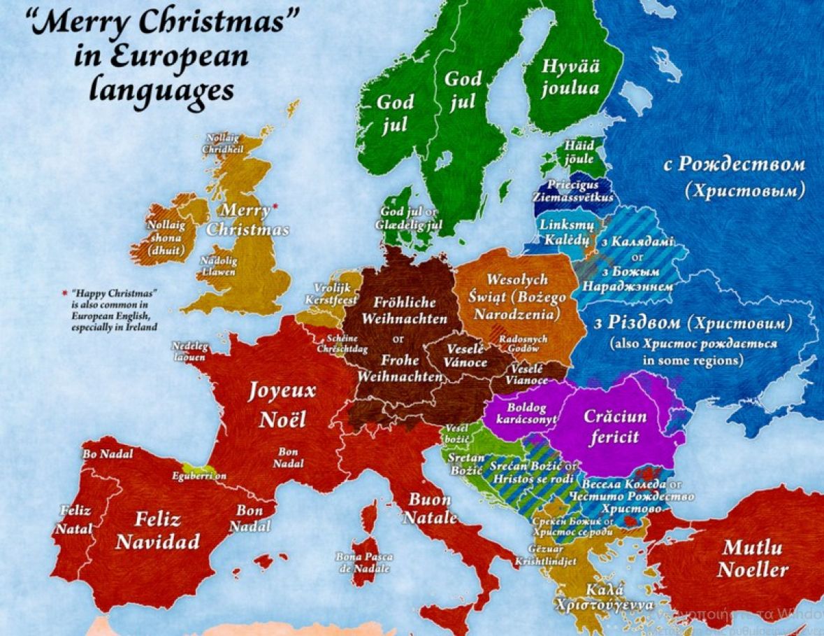 Sretan Božić na europskim jezicima - undefined