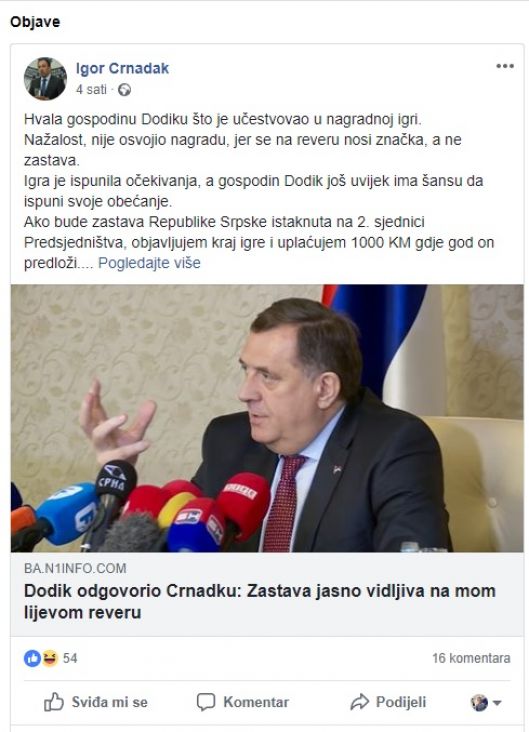 Objava ministra vanjskih poslova BiH - undefined