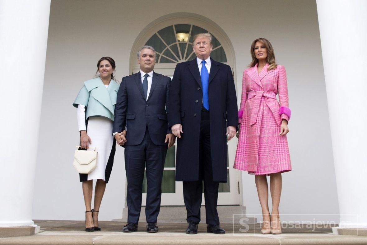 Predsjednik Donald Trump i prva dama Melania Trump ugostili su u Bijelu kuću kolumbijskog predsjednika Ivana Duquea Marqueza i prvu damu Maríju Julianu Ruiz Sandoval.  - undefined