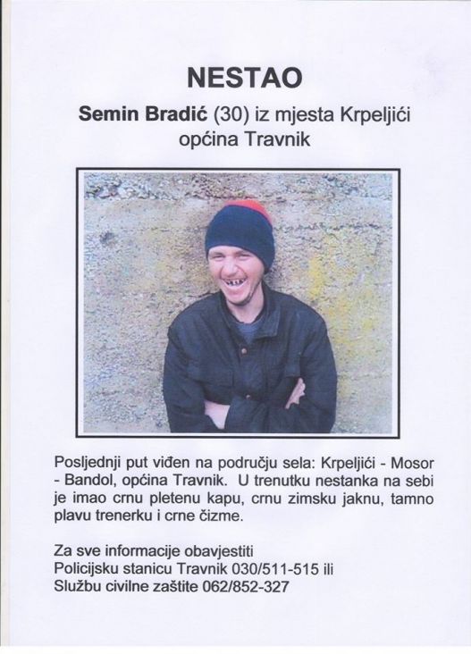 Semin  Bradić je nestao u nedjelju - undefined