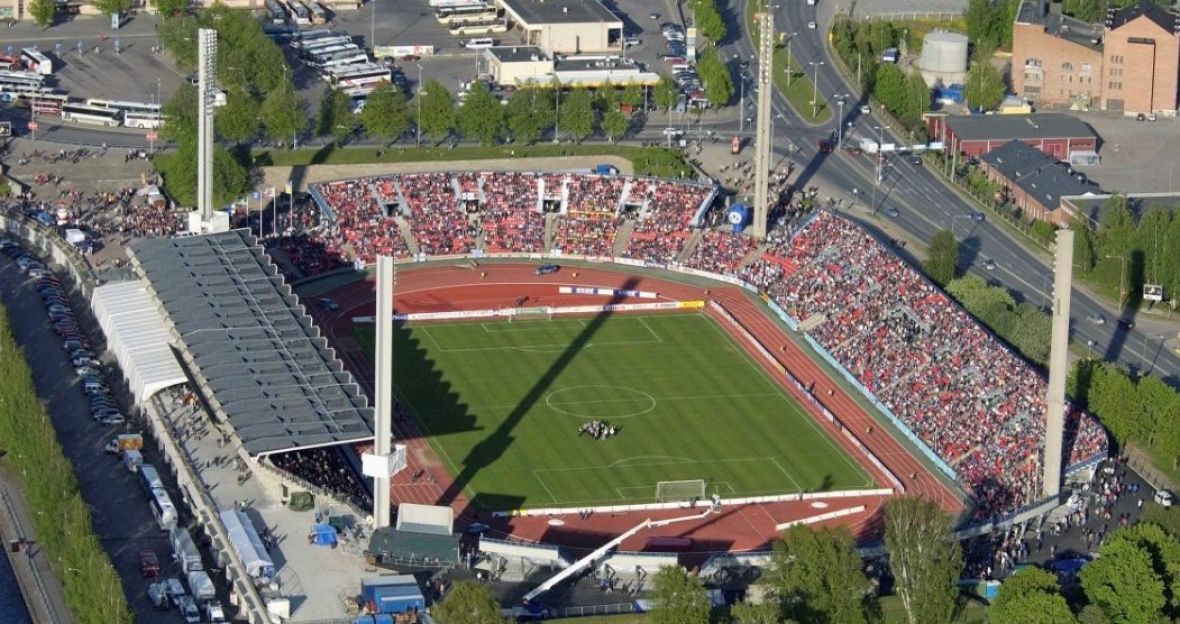 Stadion u Tampereu snimljen iz zraka - undefined