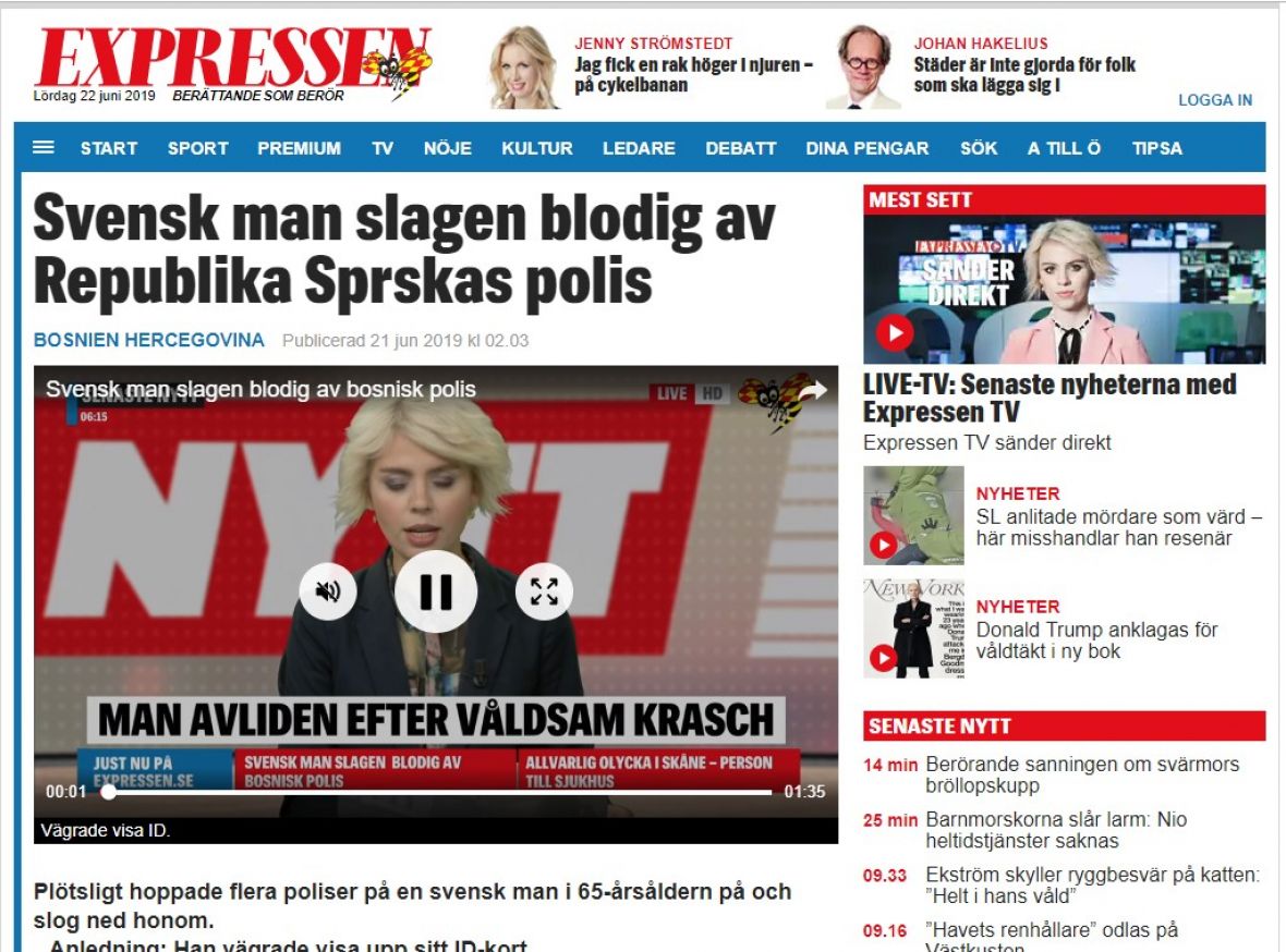 Mediji u Švedskoj izvijestili su o hapšenju državljanina te zemlje - undefined