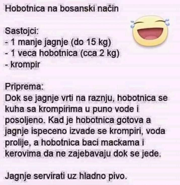 Recepti: Hobotnica na bosanski način - undefined