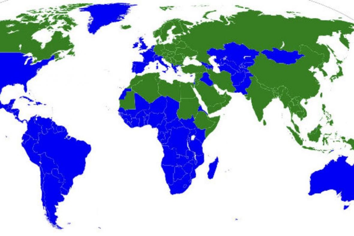 Zelenom bojom su označene države u kojima se ulazi prilikom ulaska u kuću - undefined