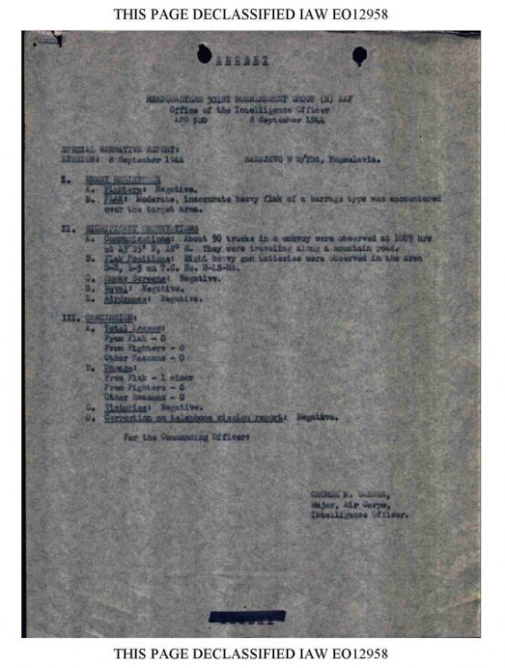Izvještaj britanske avijacije nakon bombardovanja 8. septembra 1944. godine - undefined