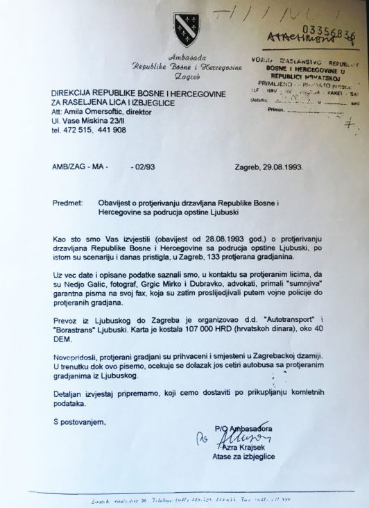 Obavijest o protjerivanju Bošnjaka u Ljubuškom - undefined