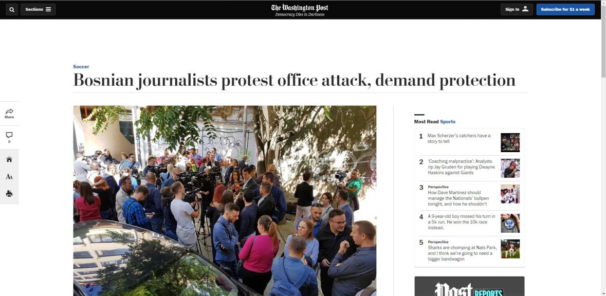 The Washington Post o napadu na portal Radiosarajevo.ba - undefined