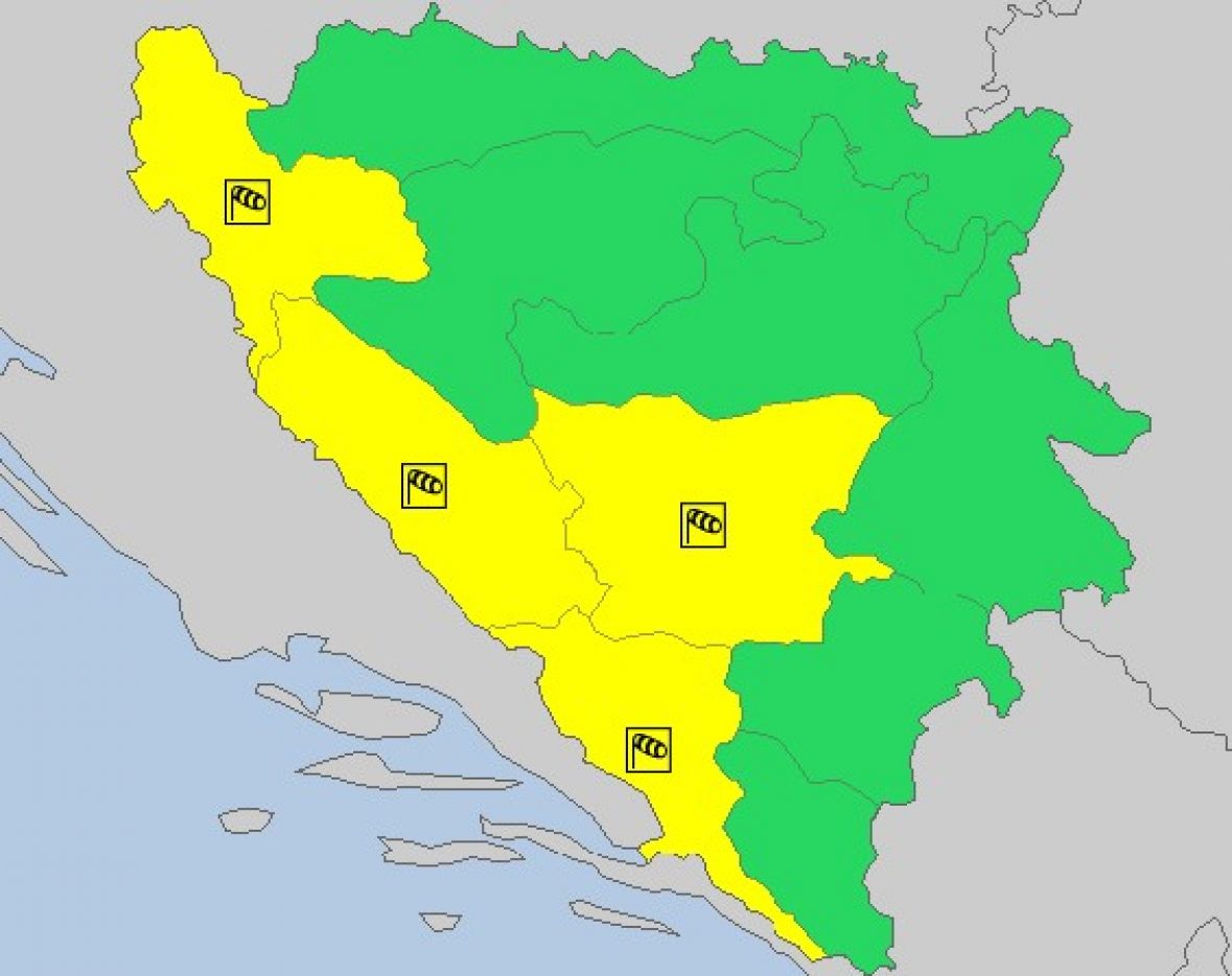 U BiH najavljeno upozorenje - žuti meteoalarm - undefined