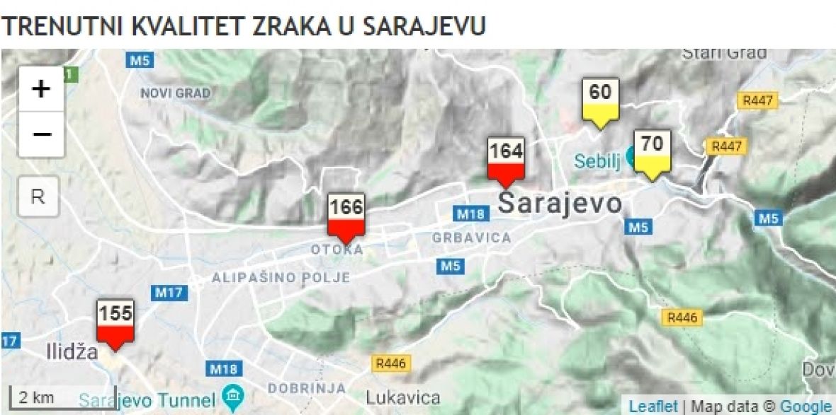 Zagađenje zraka u Sarajevu - undefined