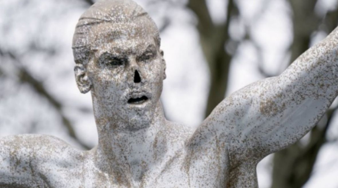 Oštećena statua Ibrahimovića - undefined