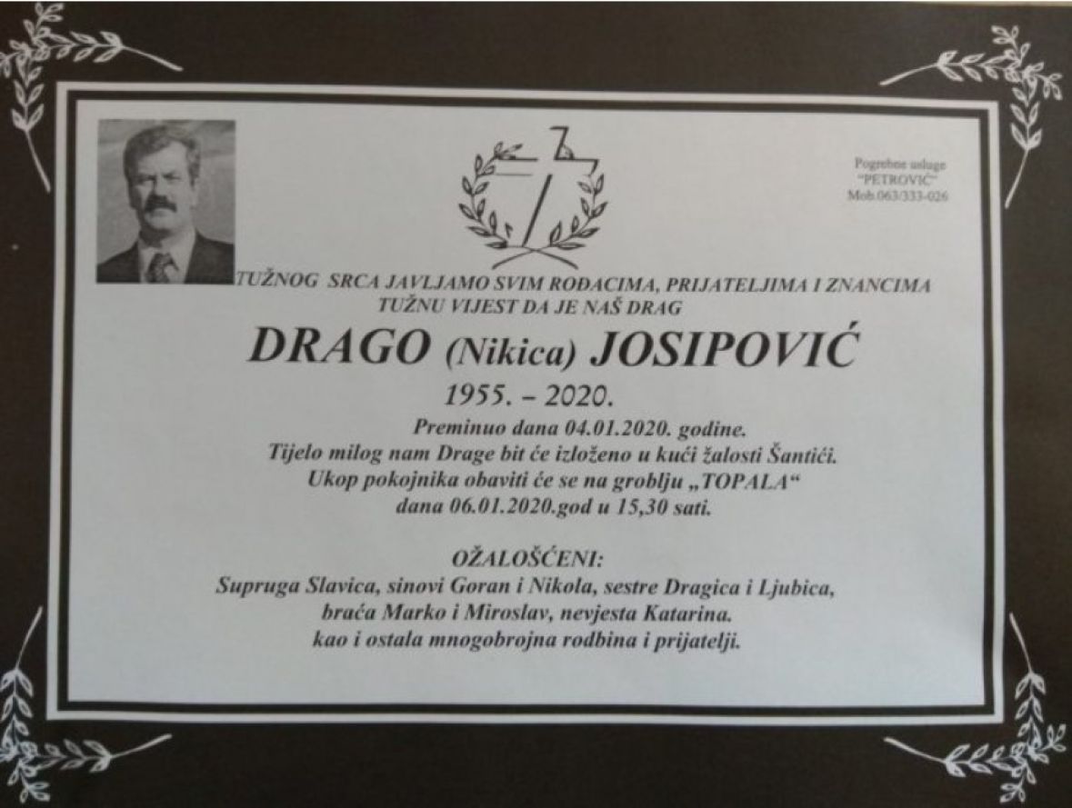 Smrtovnica - Drago Josipović - undefined