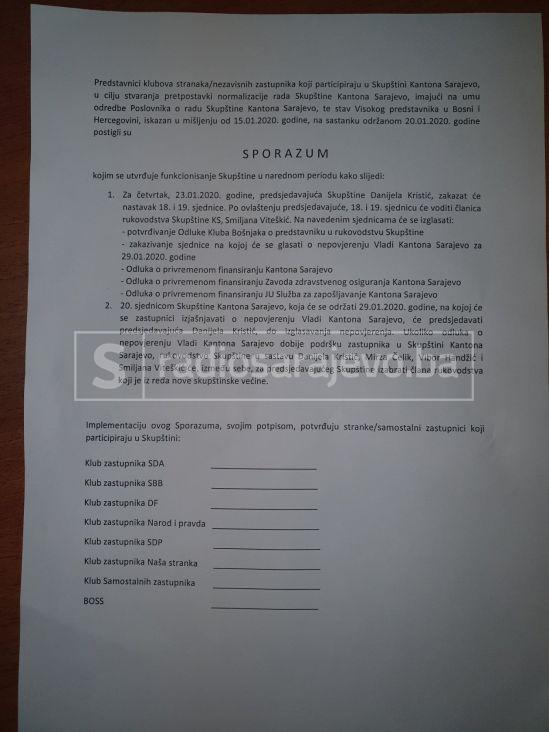 Sporazum ponuđen sarajevskoj četvorci - undefined