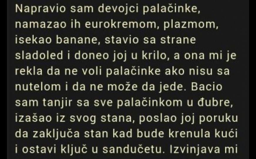 Napravio je palačinke, ali njoj se to nije svidjelo