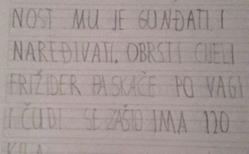 Zbog ovog pismenog rada, jedan prvačić je zasluženo dobio peticu