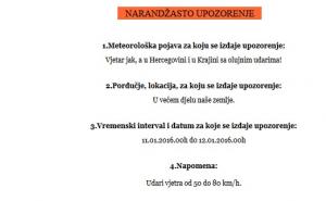 FHMZ izdao narandžasto upozorenje: Mogućni olujni udari