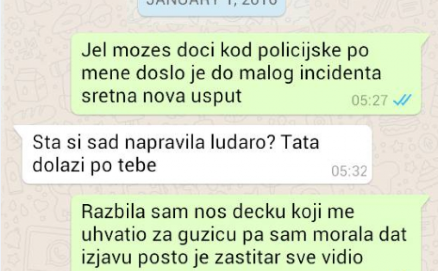 Mama, razbila sam nos dečku, uhvatio me za guzicu