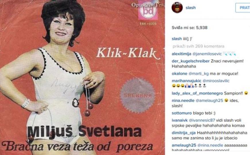 Na Slashovom Instagramu osvanula jugoslovenska narodnjačka zvijezda 70-ih