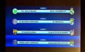 Izvučeni parovi četvrtfinala Lige prvaka: Real protiv Wolfsburga, Barca protiv Atletica