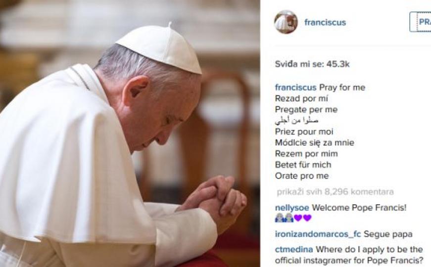 Papa Franjo otvorio profil na Instagramu i napisao: Molite za mene