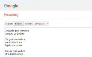 Kako Google translate prevodi sevdalinku Zvijezda tjera mjeseca 