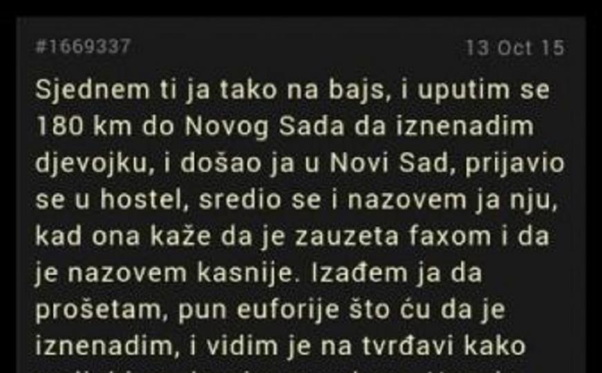 Kad Bosanac krene u Novi Sad do djevojke