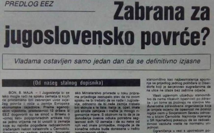 Kako su sarajevske novine pisale o katastrofi u Černobilu