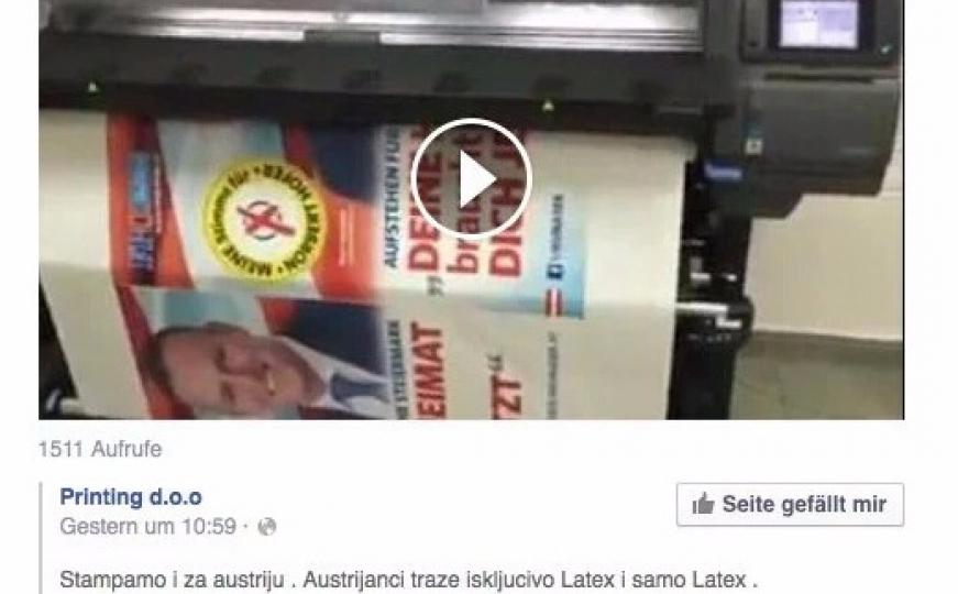 Facebook otkrio: Izborni plakati desničarske FPÖ štampani u Sarajevu