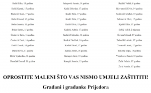 Ovo su imena ubijene prijedorske djece
