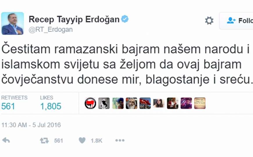 Erdogan uputio bajramsku čestitku na bosanskom jeziku