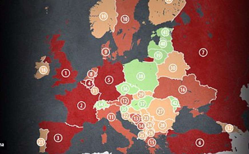 Mapa visokog rizika od terorizma: Gdje je BiH?