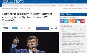 Davutoglu: Ja sam izdao naredbu da se obori ruski avion