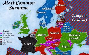Ovo su najučestalija evropska prezimena i njihova značenja
