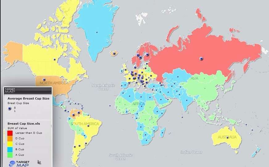 TargetMap: Saznajte u kojim zemljama žene imaju najveće grudi  