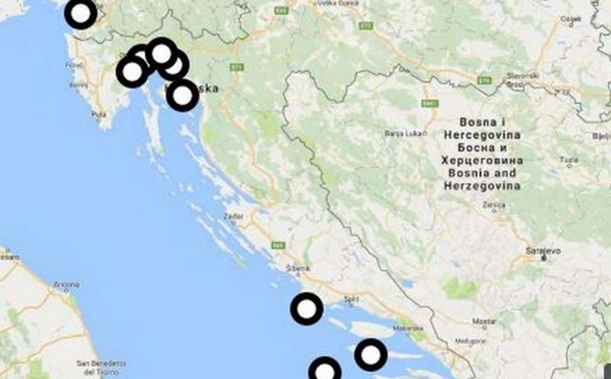 Karta napada morskih pasa: U Jadranu je poginulo 11 kupača 