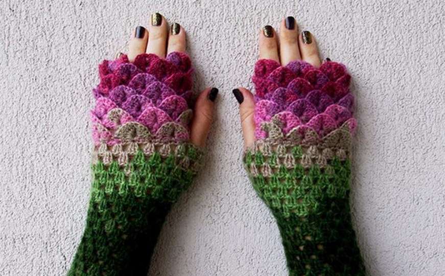 Odlične za zimu: Pletene 'zmajske' rukavice 