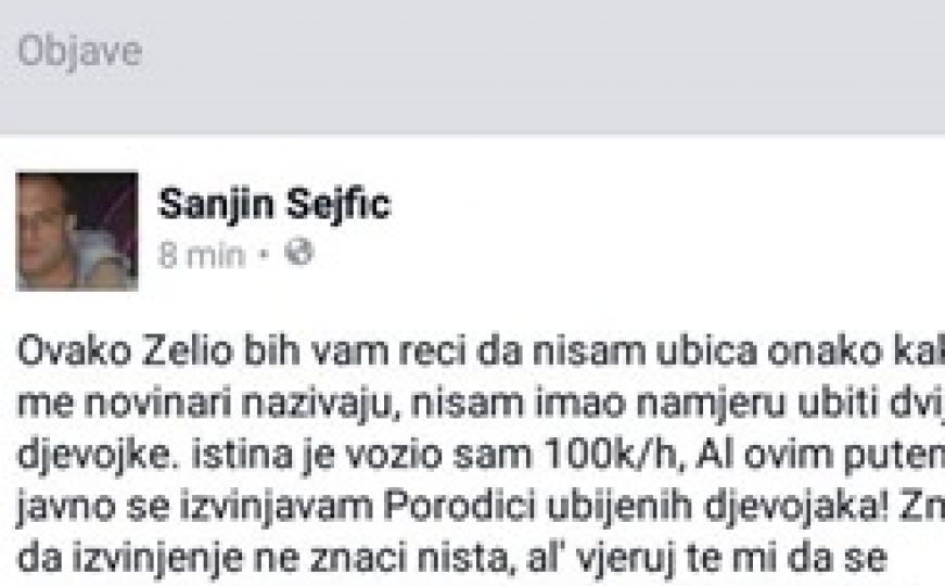 Upozorenje - ovo je lažni profil Sanjina Sefića na Facebooku!